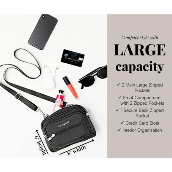 Triple Zip Small Crossbody Bag - Picture 3 of 7